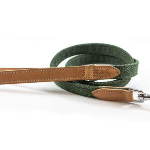 “richmond” fabric & leather dog lead – by ralph & co